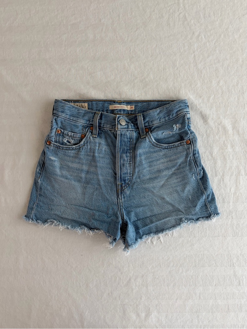 Levi’s Light Blue Ribcage Shorts